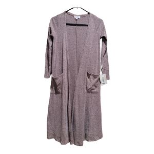 Mauve long cardigan sweater duster XS